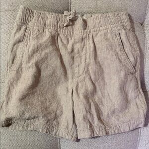 abercrombie kids Beige Linen-Blend Drawstring Shorts